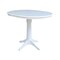 International Concepts Round 36 in Rd Top Pedestal Table, 12 in Leaf, 34.9 inH, Adjustable Height, White, 36 W, 48 L, Wood K08-36RXT-27B-6B - alternate 6